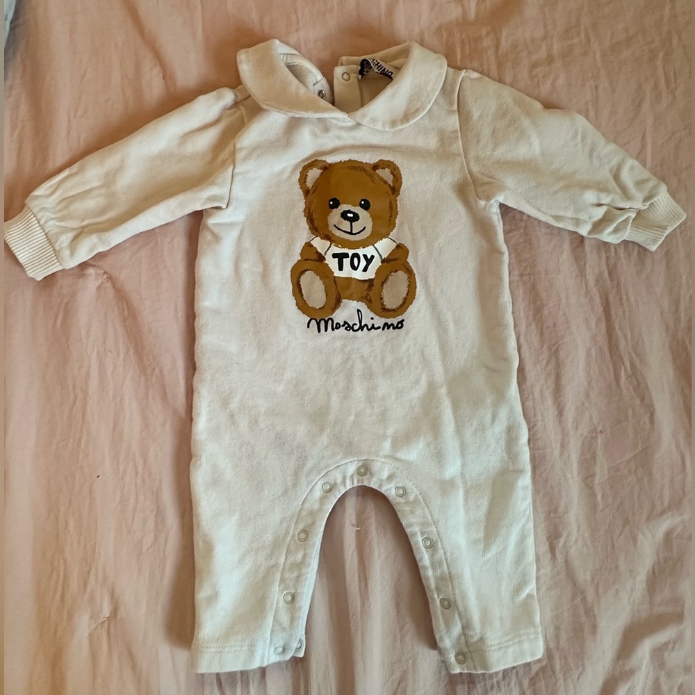 Moschino White Bodysuit with Teddy Bear Design